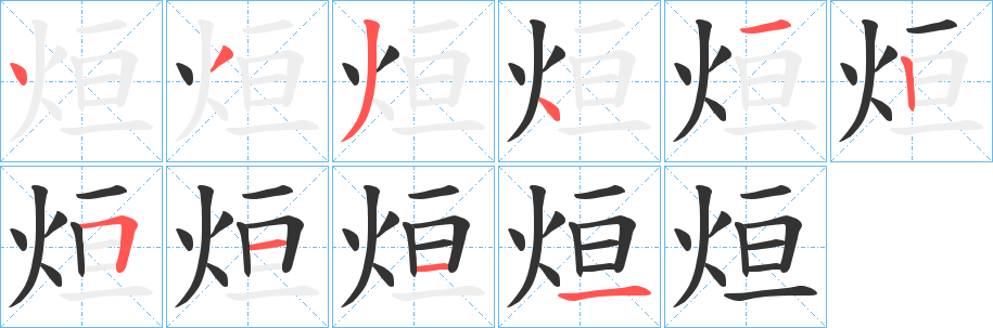 烜字筆畫寫法