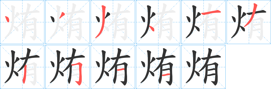烠字筆畫寫法