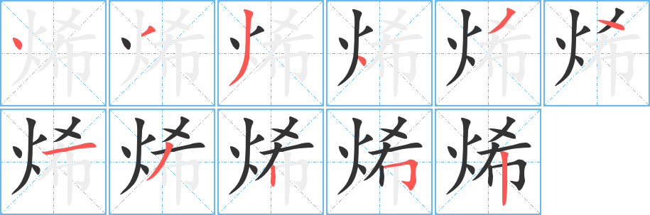 烯字筆畫(huà)寫(xiě)法