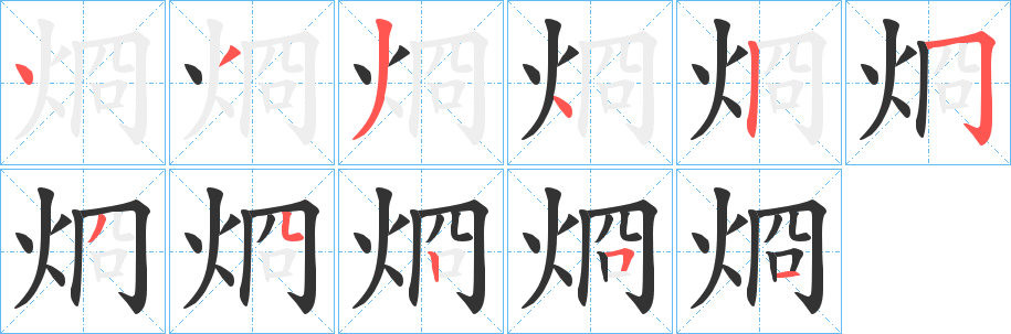 烱字筆畫寫法