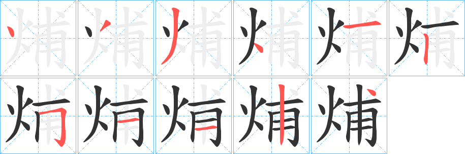 烳字筆畫寫法