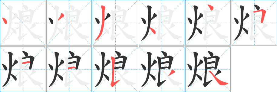 烺字筆畫寫法