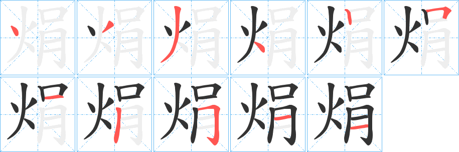 焆字筆畫寫法