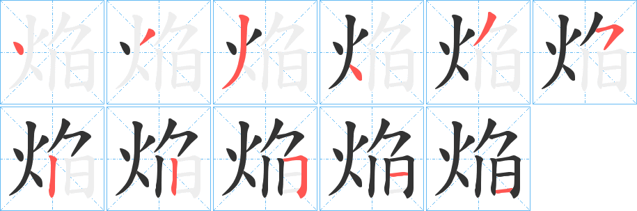 焔字筆畫(huà)寫(xiě)法