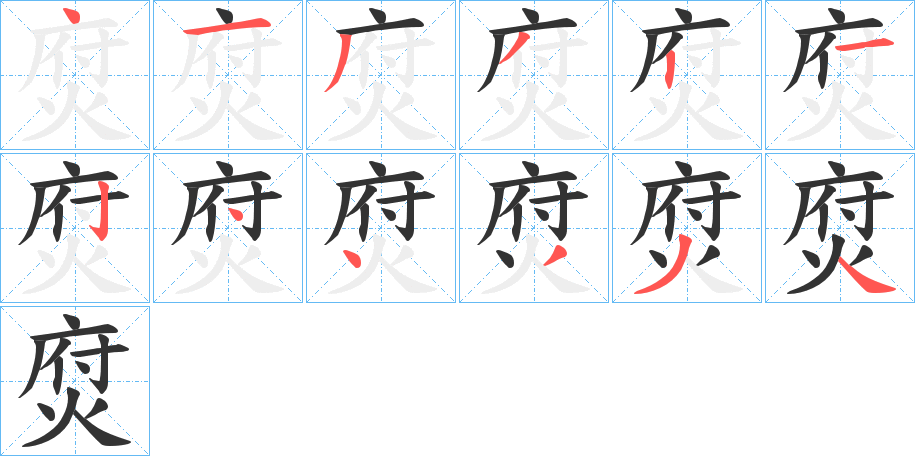 焤字筆畫寫法