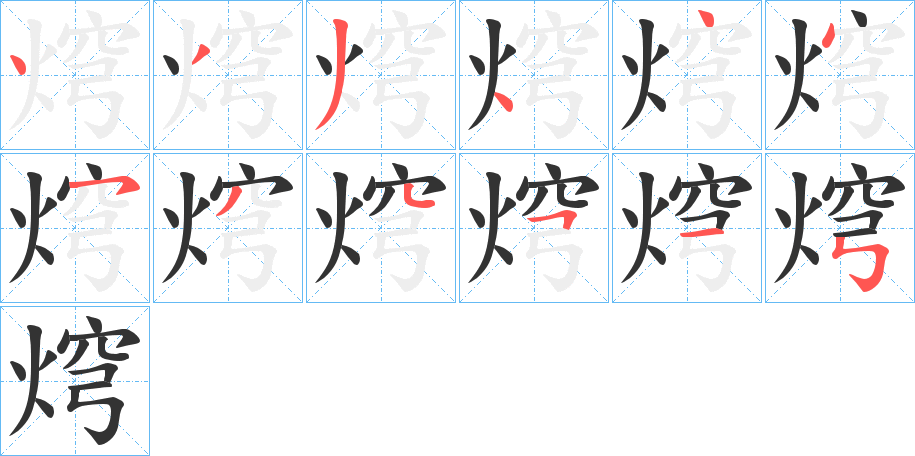 焪字筆畫寫法