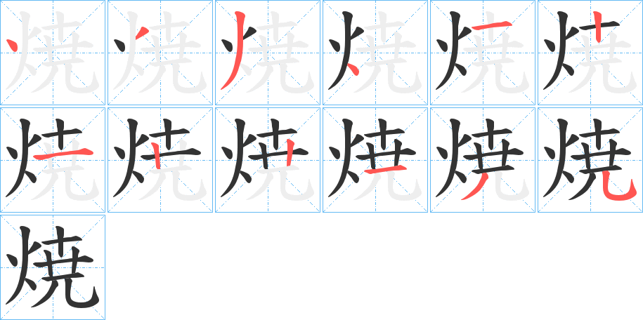 焼字筆畫寫法