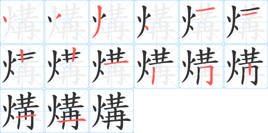 煹字筆畫寫法