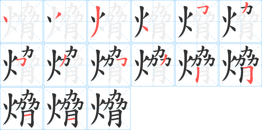 熁字筆畫寫法
