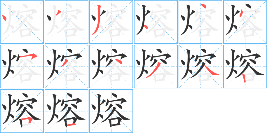 熔字筆畫寫法