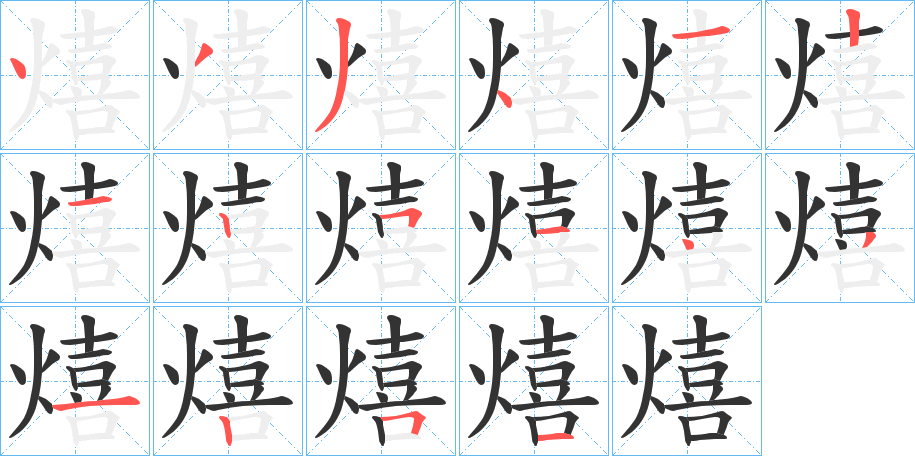 熺字筆畫寫法