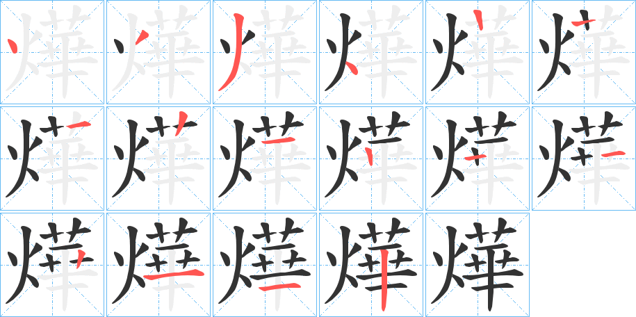 燁字筆畫寫法
