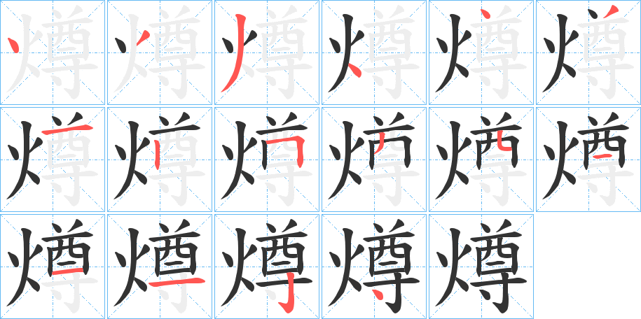 燇字筆畫寫法