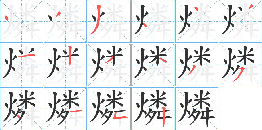 燐字筆畫寫法
