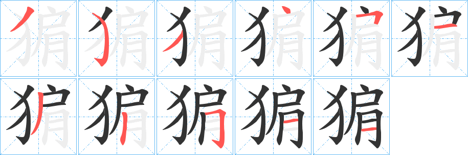 猏字筆畫寫法
