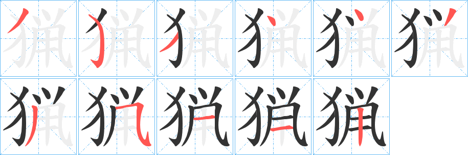 猟字筆畫寫法