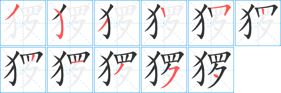 玀字筆畫寫法