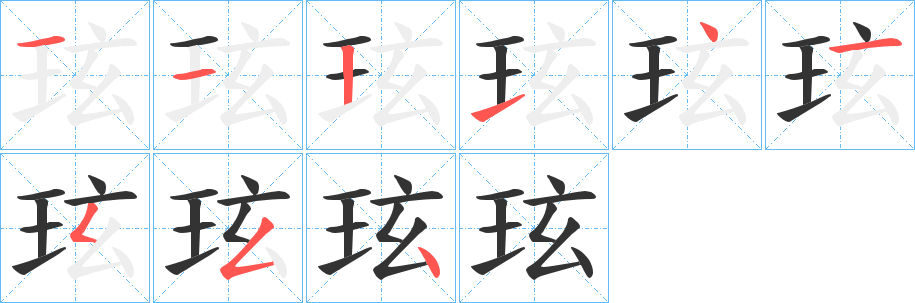 玹字筆畫寫法