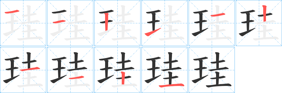 珪字筆畫寫法