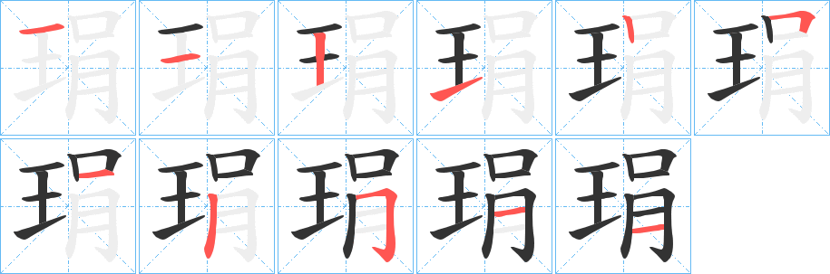 琄字筆畫寫法
