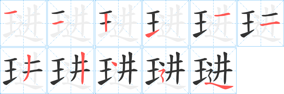 琎字筆畫寫法