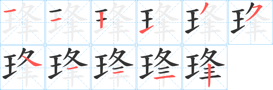 琒字筆畫寫法