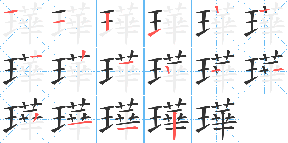 璍字筆畫寫法