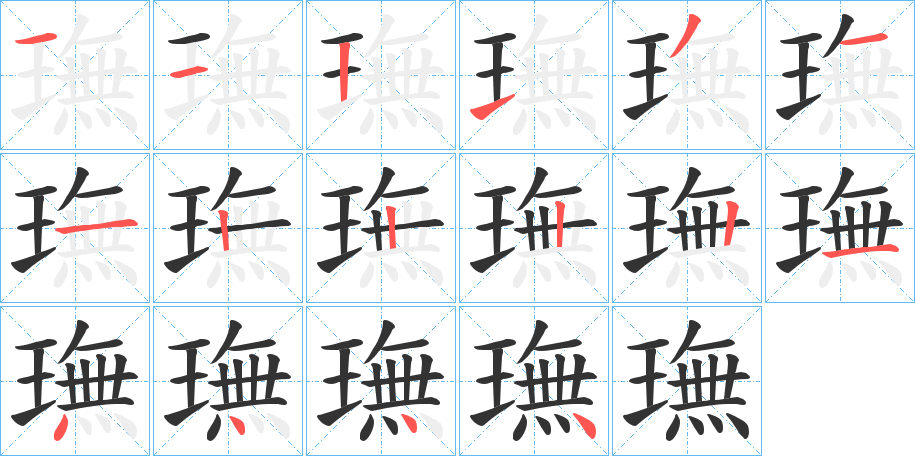 璑字筆畫寫法