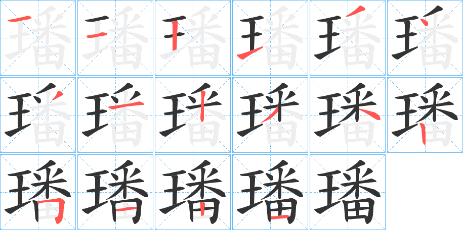 璠字筆畫寫法