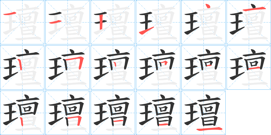 璮字筆畫寫法