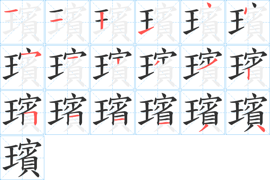 璸字筆畫寫法