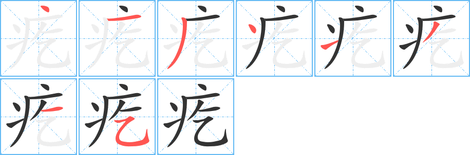 疙字筆畫寫法