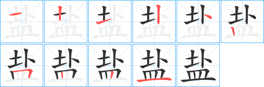 鹽字筆畫寫法