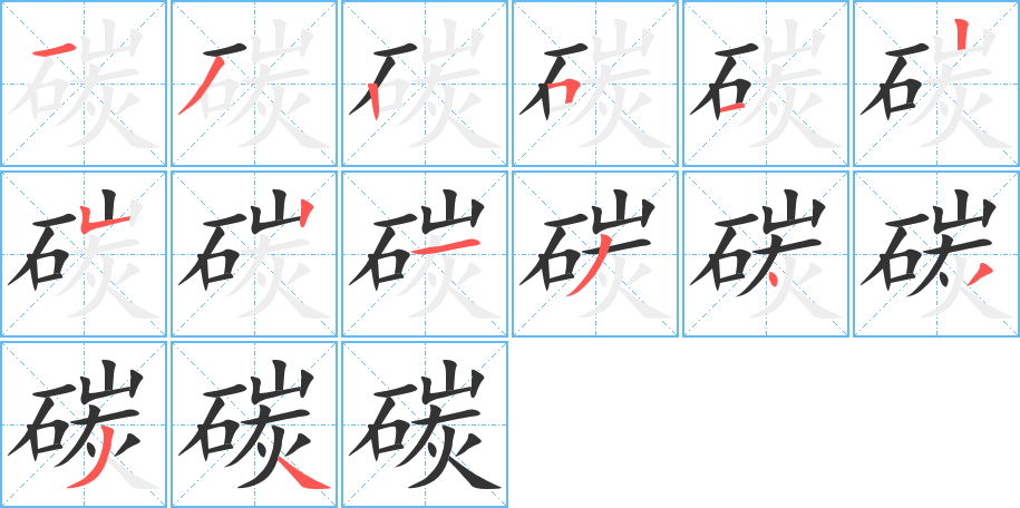 碳字筆畫寫法