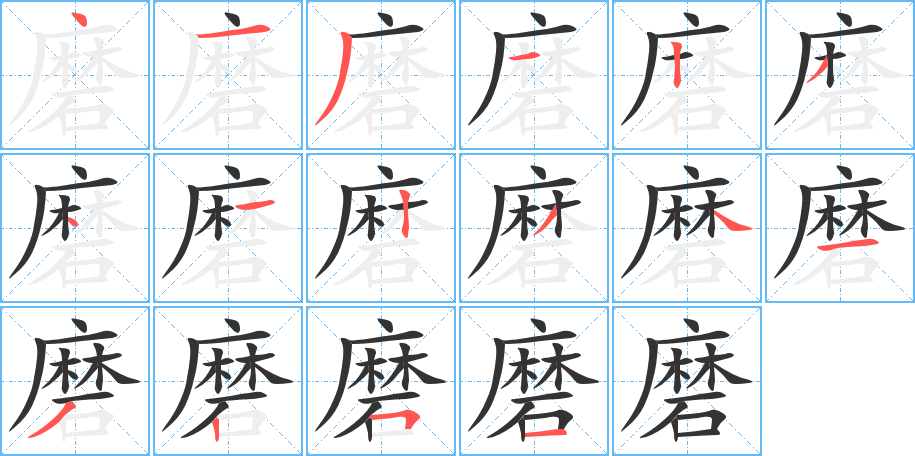 磨字筆畫寫法
