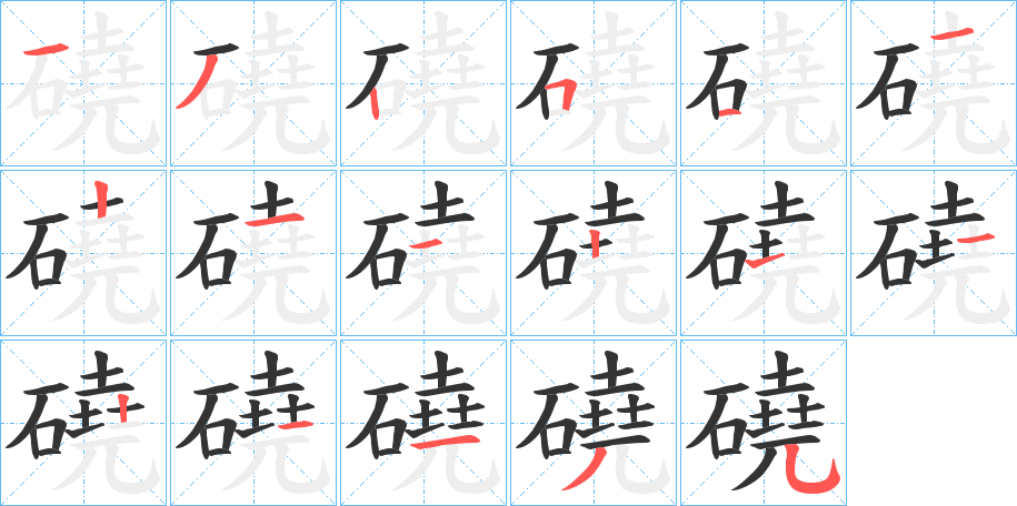 磽字筆畫寫法