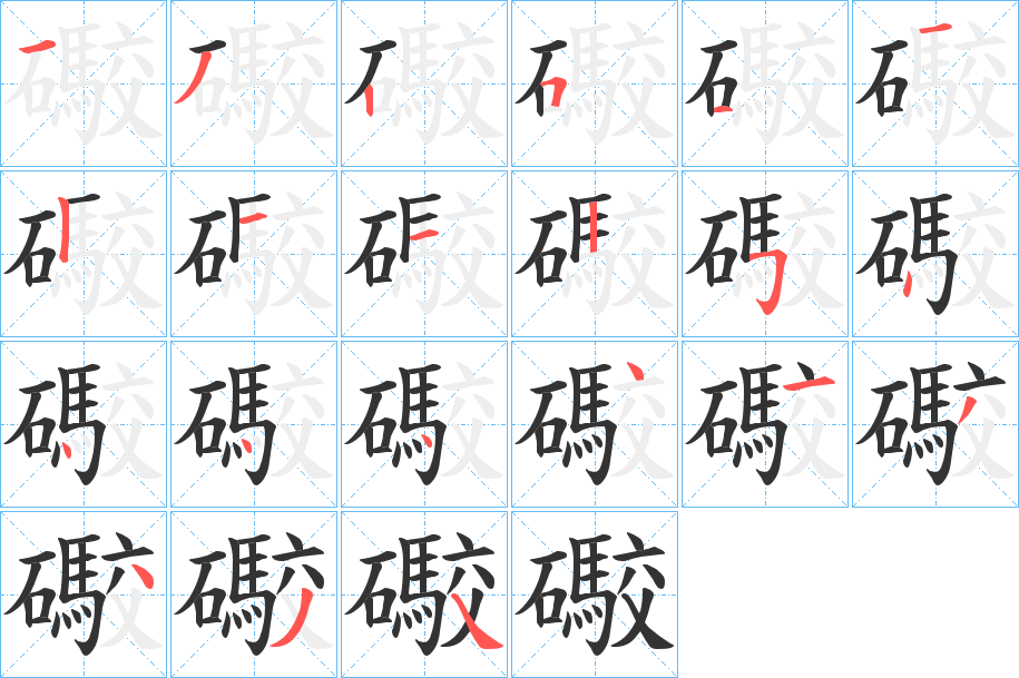 礮字筆畫寫法