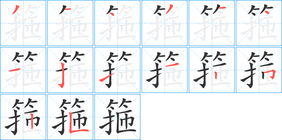 箍字筆畫寫法