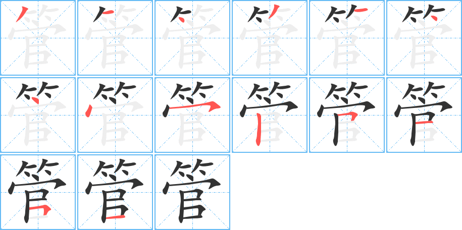 管字筆畫寫法