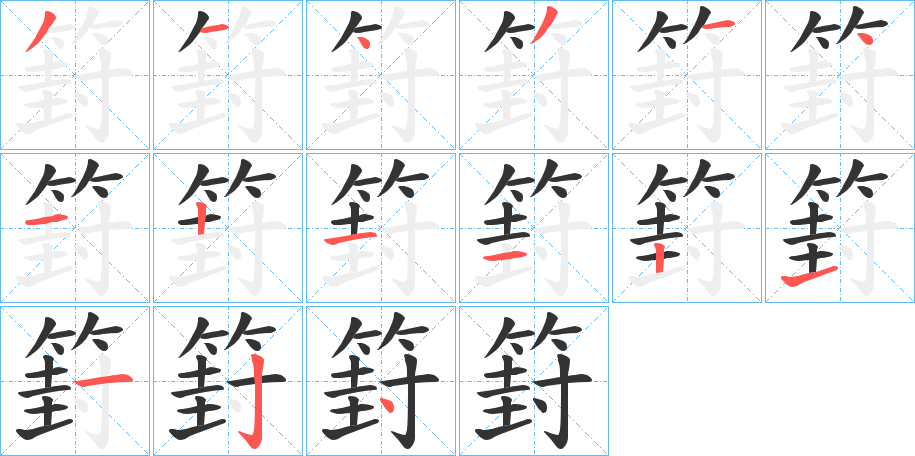 篈字筆畫寫法
