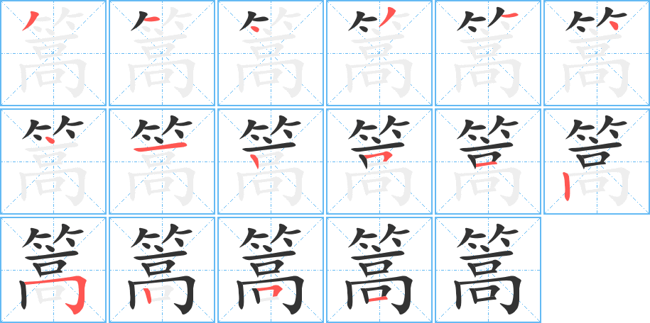 篙字筆畫寫法