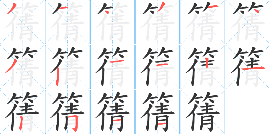 篟字筆畫寫法