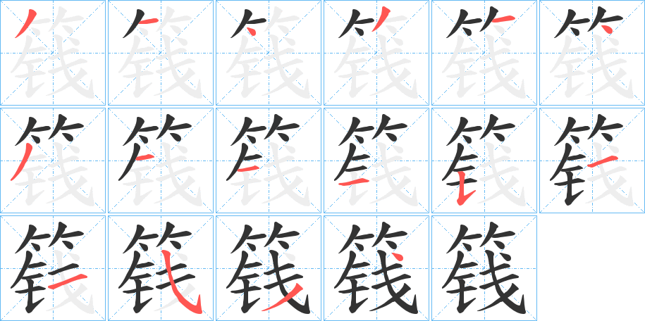 篯字筆畫寫法