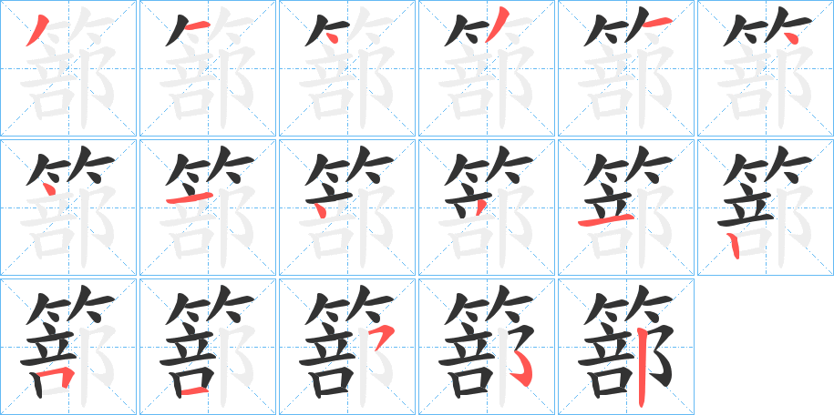 篰字筆畫寫法