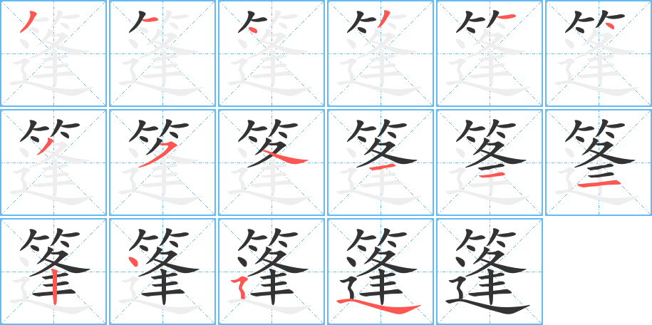 篷字筆畫寫法