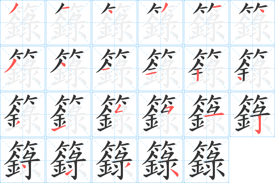 籙字筆畫寫法