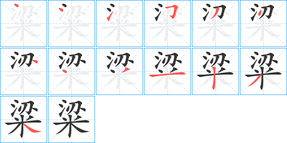 粱字筆畫(huà)寫(xiě)法
