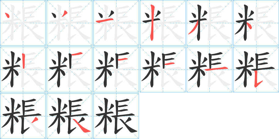 粻字筆畫寫法