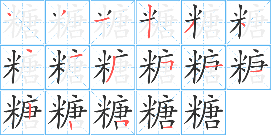糖字筆畫寫法