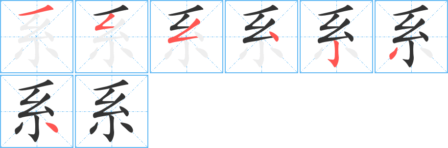 系字筆畫寫法